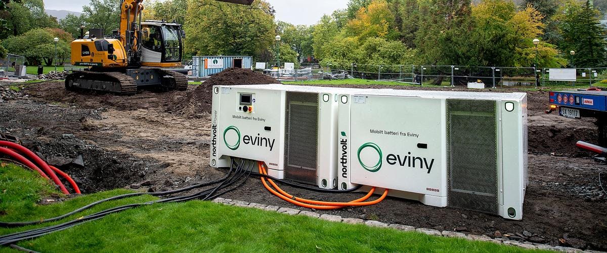 Mobile batterier fra Eviny kutter utslipp fra byggeplassen