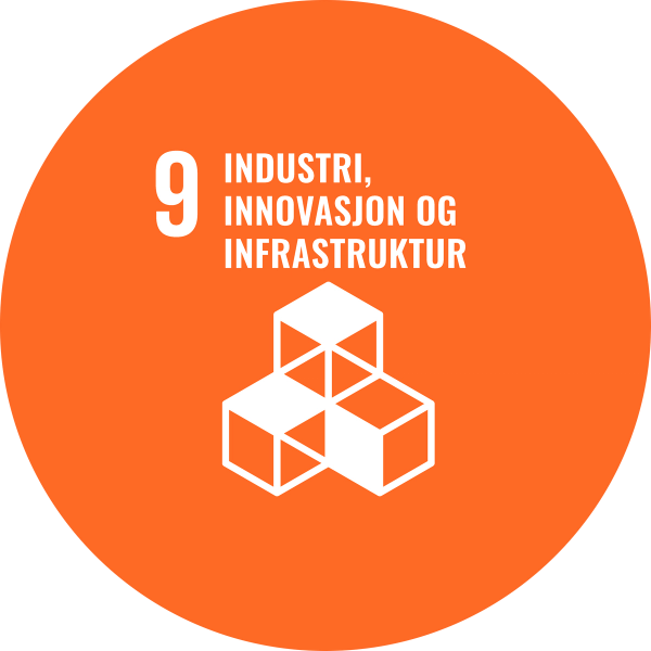 Illustrasjon: FNs bærekraftsmål nummer 9: Industri, innovasjon og infrastruktur