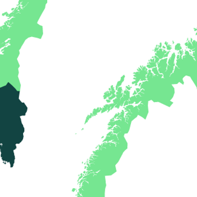 Illustrasjon: Norgeskart visuelt inndelt i de to prisområdene